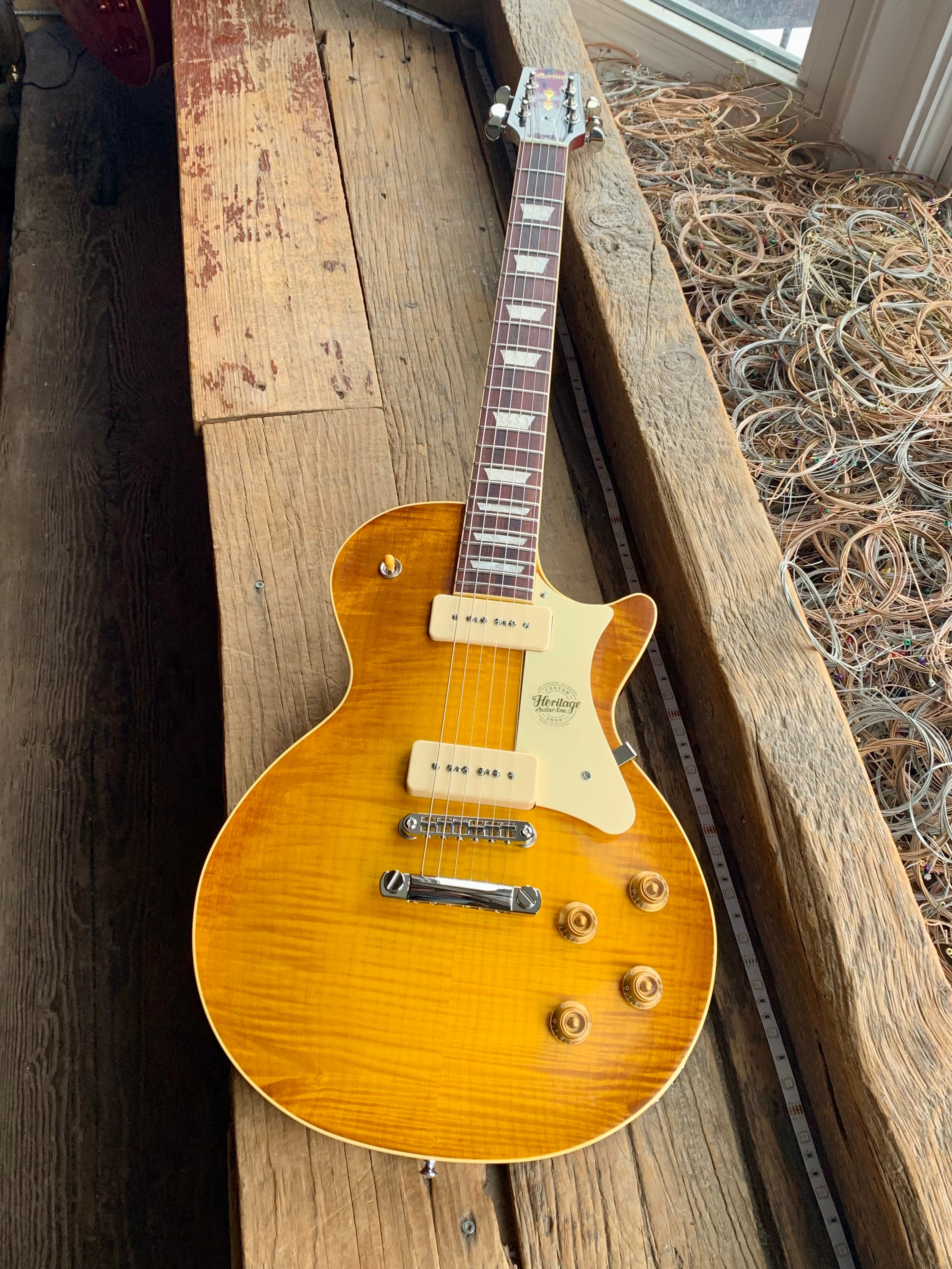 Heritage H150 Custom Core P90 Dirty Lemon Burst