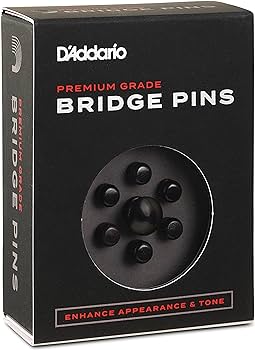 D'Addario PWPS1 Bridge Pin SET Ebony