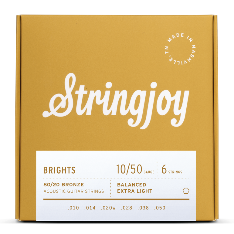 Stringjoy Acoustic Brights 80/20 Extra Light 10-50 Strings