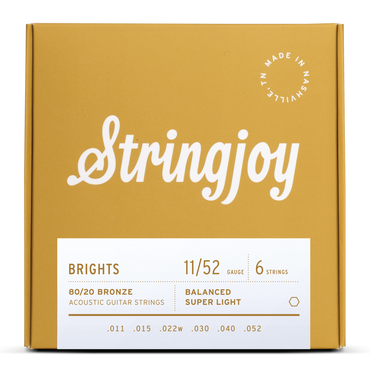 Stringjoy Acoustic Brights 80/20 Super Light 11-52 Strings