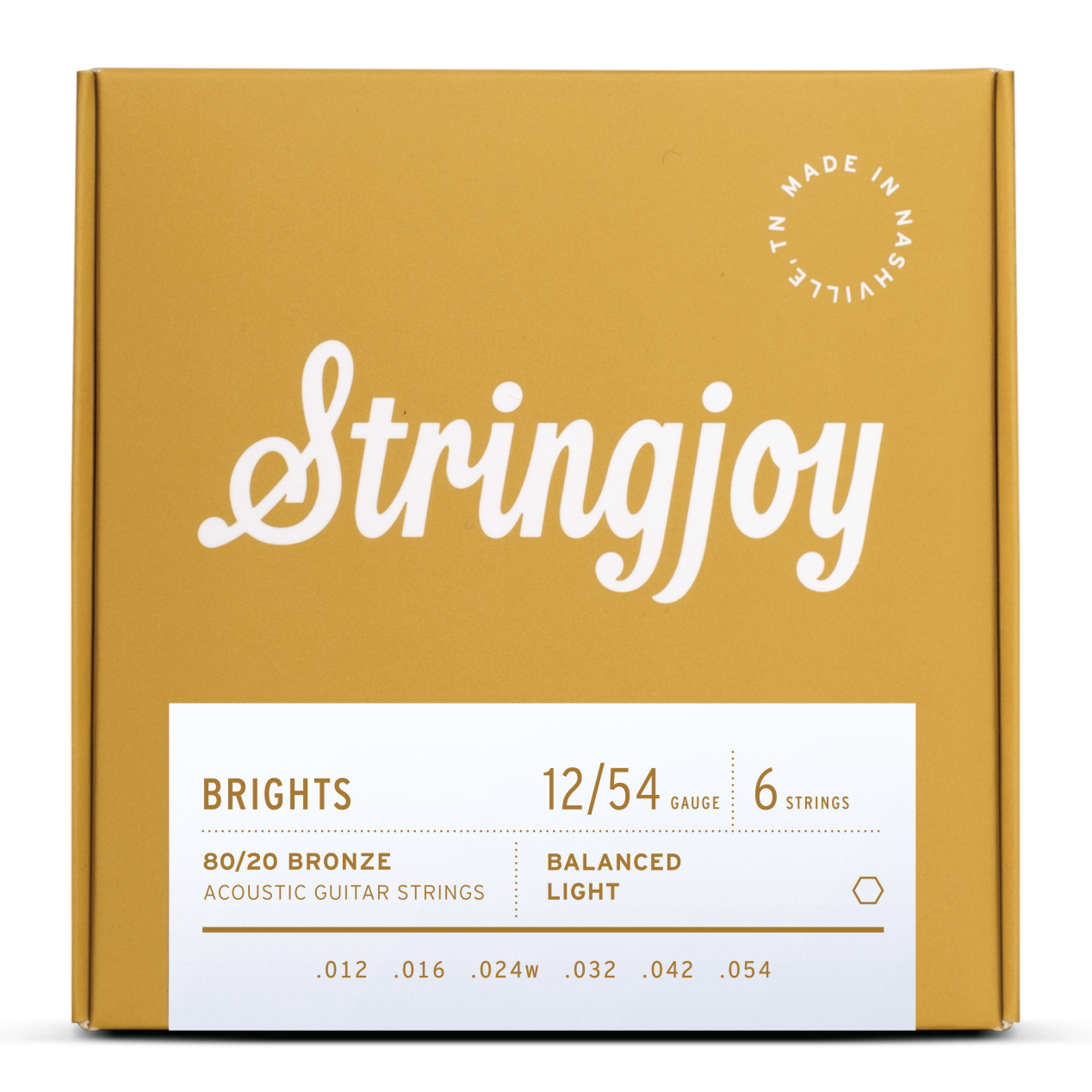 Stringjoy Acoustic Brights 80/20 Light 12-54 Strings