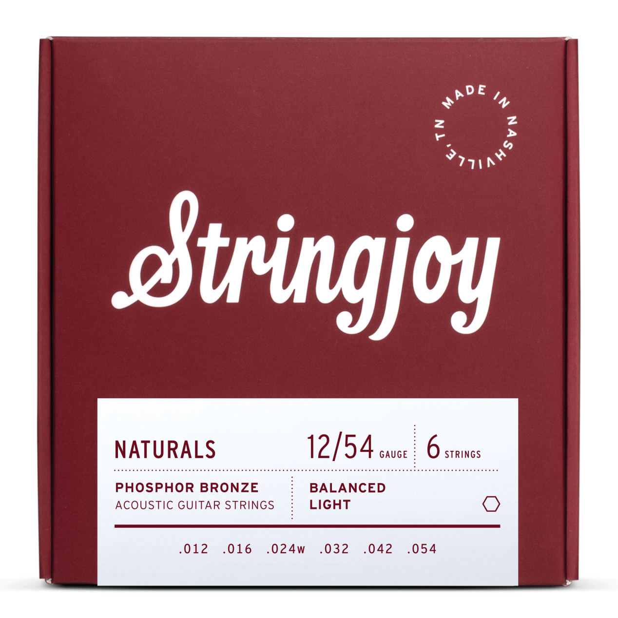 Stringjoy Acoustic Natural Bronze Light 12-54 Strings